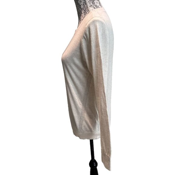 Banana Republic Lightweight Sweater Medium Cotton blend Crewneck cream Knit - Picture 4 of 8